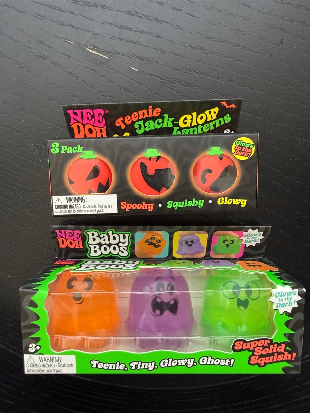 Needoh Boos & Teenie Jack-Glow Lanterns Squishy- Orange, Purple, green